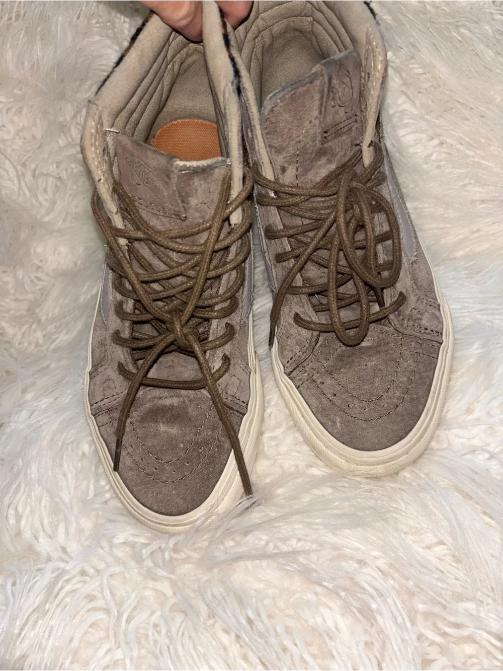 Vans High-Top Suede Sneakers with Leopard Panels - Brown